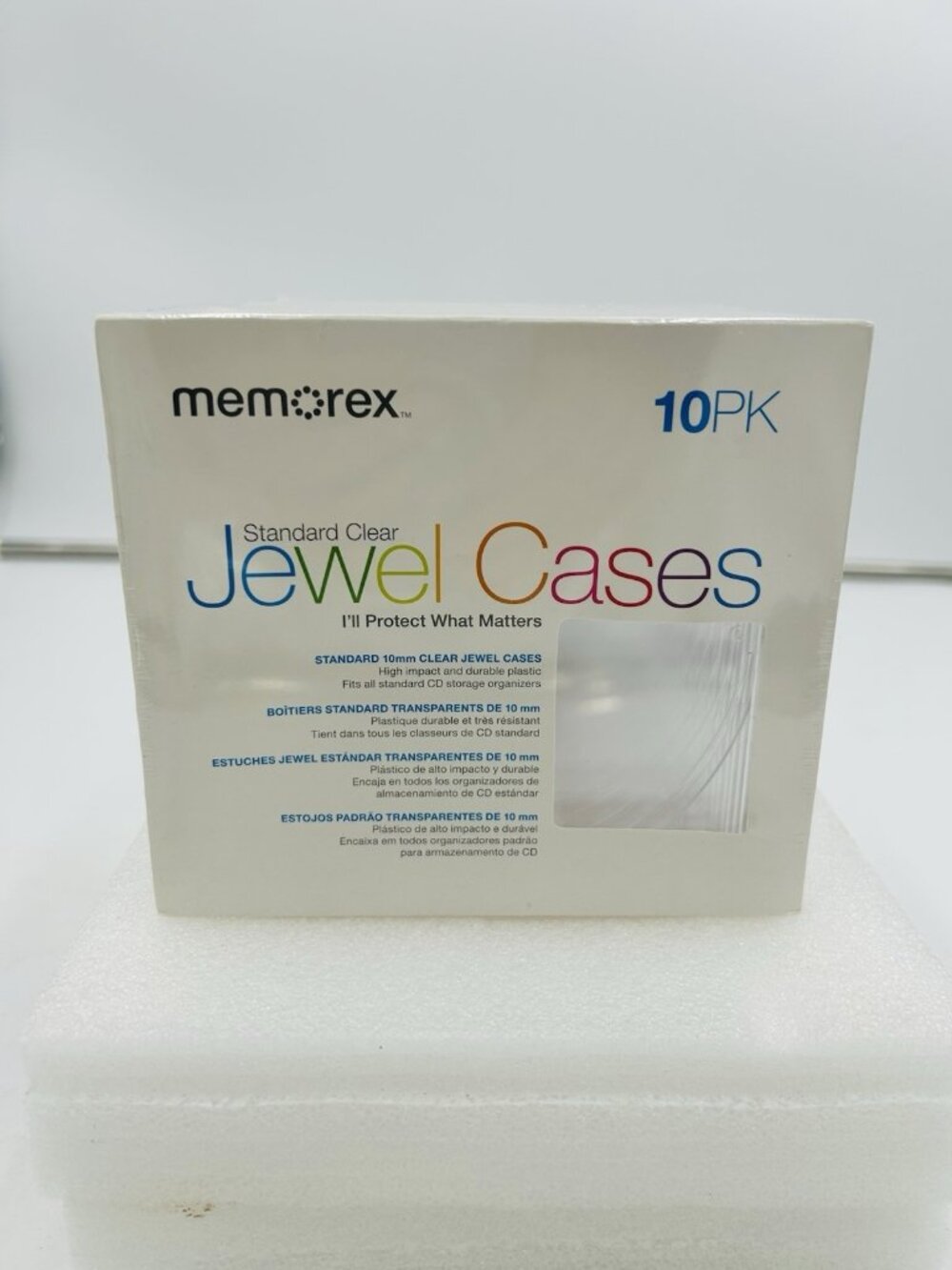 Memorex 10 Pack New Sealed Standard Clear Jewel DVD or CD Cases